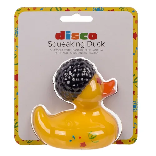 Disco Quietsche-Ente, ca. 10 cm, auf Blisterkarte