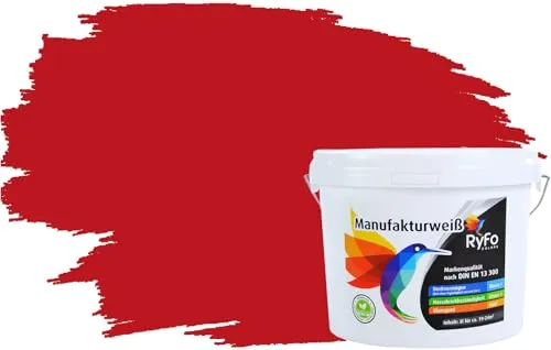 RyFo Colors Bunte Wandfarbe Manufakturweiß Chinarot 3l – Hochdeckende Premiumfarbe für harmonische Wohnräume - Entdecken Sie die hochwertige Innenwandfarbe für ein stilvolles Zuhause. Mit maximaler Deckkraft und widerstandsfähiger Oberfläche bleibt Ihre Wand auch nach vielen Reinigungen schön. Ideal für alle Wohnbereiche!