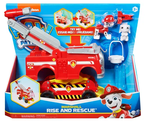 PAW Patrol Marshalls Rise and Rescue verwandelbares Spielzeugauto mit Actionfiguren und Zubehör, ab 3 Jahren, Polizeifahrzeug, Kinderspielzeug, 3 Jahr(e), Mehrfarbig