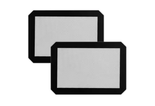 HAC24 Backmatte Silikon Backunterlage Fiberglas Dauerbackmatte Antihaft Silikonmatte, Silikon (Set, 2-tlg), 40x30 cm, Wiederverwendbar