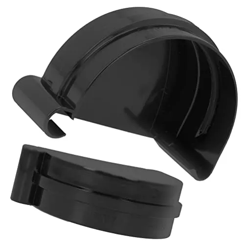 Dachrinnenendstück Stopper Rechts Rinneneinsatz halbrund Kunststoff Regenrinne Stück für Rinnen Dachrinne 125mm Schwarz
