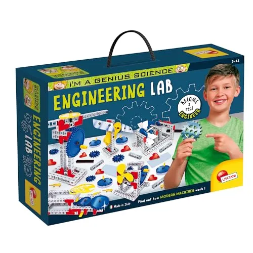 Lisciani - I’m a Genius Science - Ingenieurlabor - Wissenschafts- und Bildungskit - Experimente - Modernen Technik - Baumaschinen - Für Kinder von 7 bis 12 Jahren