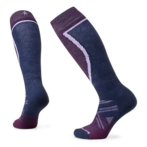 Smartwool Women Ski Full Cushion OTC Socks Purple Iris - L (42-45) - Sportsocken mit vollem Polster für besten Komfort und Wärme beim Skifahren, ideal für kalte Tage.