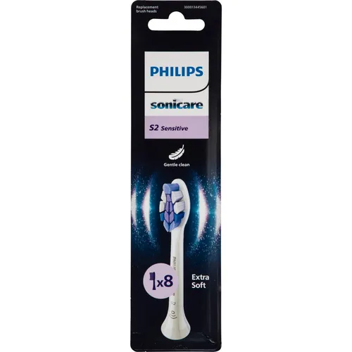 Philips Sonicare S2 Sensitive (8 x) (HX6058/87) - Zahnbürstenkopf für Philips Sonicare, sanfte Reinigung für empfindliche Zähne und Zahnfleisch, ideal für optimale Mundgesundheit.