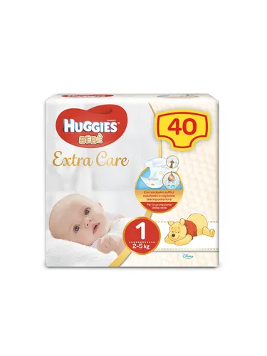 Extra Care Taglia 1 Huggies Bebé 40 Pezzi