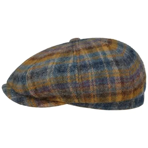 Stetson Hatteras Flatcap Kariert aus 100% Schurwolle für Herren - Elegante Hatteras-Schirmmütze aus britischer Schurwolle, ideal für Herbst und Winter. Das karierte Design sorgt für modischen Chic und ausgezeichneten Tragekomfort.