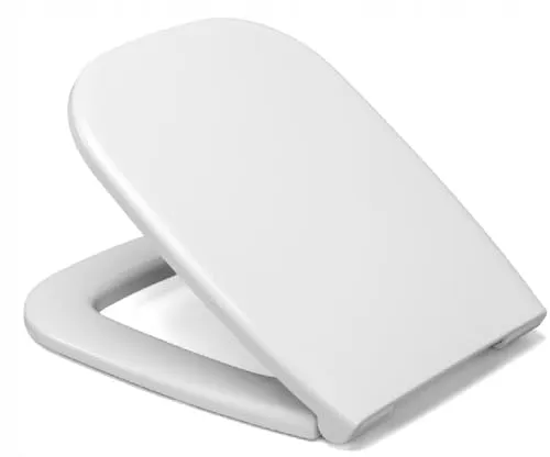 Ramm Toilettensitz kompatibel mit Duravit D-Code, WC Sitz aus antibakteriellem Duroplast, Toilettendeckel mit Absenkautomatik Soft Close