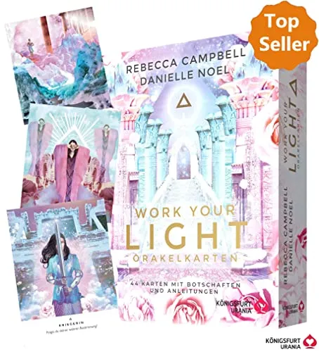 Work Your Light Orakel: 44 Karten mit Botschaften und Anleitungen - Kartenspiele mit 44 Orakelkarten in edler Stülpdeckelschachtel, ideal für spirituelle Einsichten und persönliche Entwicklung.