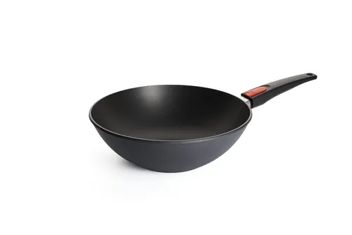 WOLL Wok Diamond Lite Wok, Aluminiumguss, Induktion grau 3,7 l - Hochwertiger Wok aus Aluminiumguss mit abnehmbarem Griff, ideal für Induktionsherde. Antihaftbeschichtung für müheloses Kochen und einfache Reinigung.