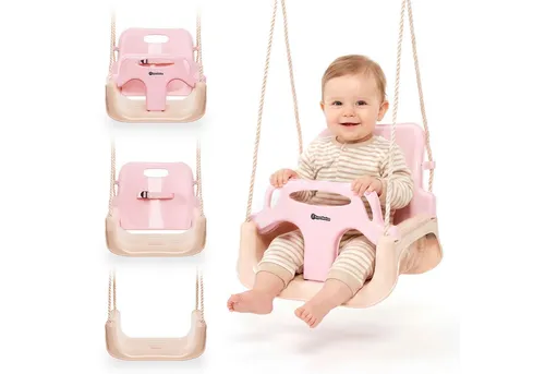 HyperMotion 3-in-1 Babyschaukel Rosa für drinnen & draußen