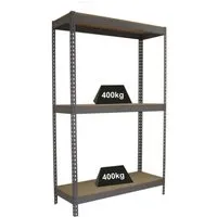 PROREGAL Schwerlastregal Wood Beast 200 x 240 x 45 cm - Robustes Schwerlastregal mit 3 Ebenen und einer Fachlast von bis zu 600 kg, ideal für Werkstatt und Lager. Verstellbare Fachböden und optionale Räder für flexible Nutzung.