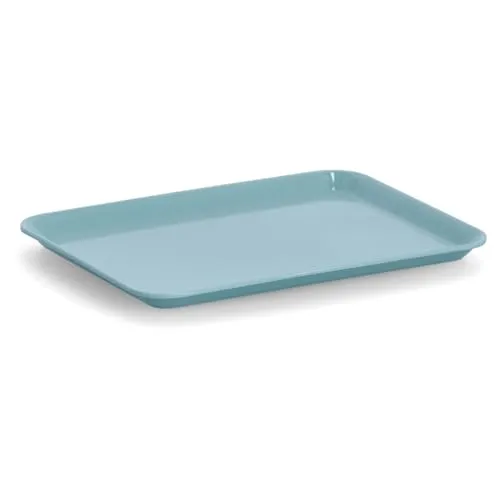 Serviertablett aus kratzfestem Kunststoff, türkis, 24 x 18 cm