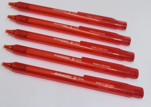 Schneider Fave rot Kugelschreiber transparent rot, nachfüllbar 130402 NEU 5 x