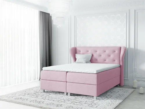Boxspringbett ARIANNA 160x200cm in pink von Fun Möbel