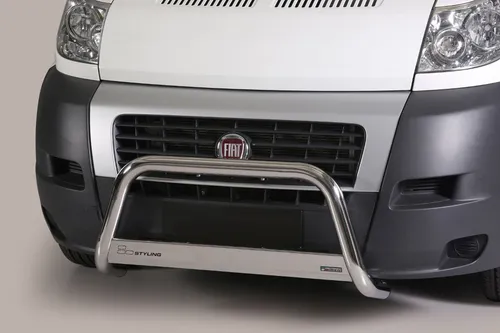 Edelstahl Frontbügel 63mm für Fiat Ducato (2006-2013) - Frontschutzbügel aus glänzendem Edelstahl, inklusive Montagezubehör, ideal für Tuning und Styling Ihres Fiat Ducato.