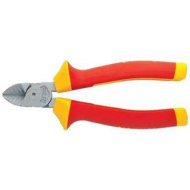 Klauke VDE-Seitenschneider 180mm - Zangen mit abgleitreduzierendem Wellenprofil für präzises Schneiden von isolierten Kabeln, ideal für Elektriker. Isoliert bis 1000 V, VDE-geprüft.