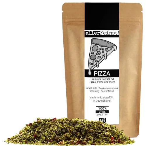 allerFeinst! - Premium Pizza Gewürz | italienische Gewürzmischung für Pizzaliebhaber | Pizzagewürz Gewürzzubereitung für Pizzasoße u. Pasta Sauce, 1er Pack (1 x 70g)