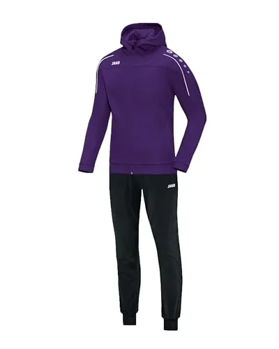 JAKO Trainingsanzug Herren & Damen Polyester Classico mit Kapuze Lila XL - Trainingsbekleidung für Sport und Alltag, ausgestattet mit Zippergarage für maximalen Komfort und einem perfekten Sitz dank elastischem Bund.