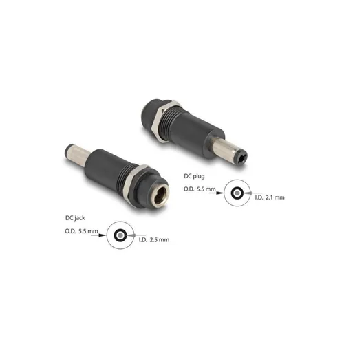 - Adapter DC 5,5 x 2,5 mm Buchse zu DC 5,5 x 2,1 mm Stecker 64281