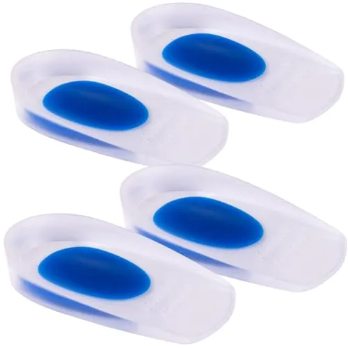 newgen medicals Gelschuheinlagen: 2 Paar Fersensporn-Gel-Einlagen mit Fersenkissen, Größe 35-39 (Fersen-Silikon-Gel-Schuheinlagen, Einlagen für Fersensporen)