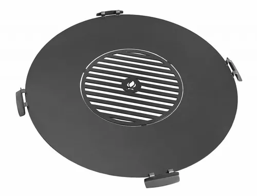 CookKing Grillplatte 102 cm mit Grillrost und 4 Griffen - Feuerkörbe & -schalen – Hochwertige Grillplatte aus 3 mm Rohstahl für vielseitiges Grillen und Braten, ideal für Feuerschalen mit praktischem Design und abnehmbarem Grillrost.