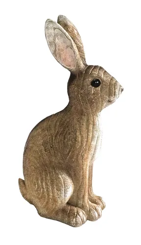 Deko Hase Osterhase für den Garten - Handgefertigte Dekofigur aus wetterfestem Polyresin, ideal für Ostern und das ganze Jahr. Mit liebevollen Details und einer Höhe von ca. 32 cm bringt dieser Hase charmante Akzente in jedem Garten.