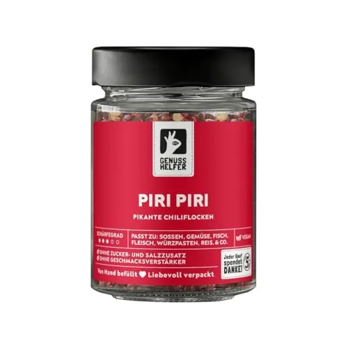 Bremer Gewürzhandel Piri-Piri, geschrotet, Chili Gewürz mit scharfer Note, Chiliflocken, 60g im Glas
