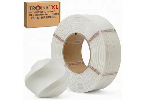 TronicXL Filament 1kg Refill Filament PETG-HF passend für Bambu Lab 3D Drucker weiss, AMS AMS2 P2S H2D H2S X1C P1S A1 mini