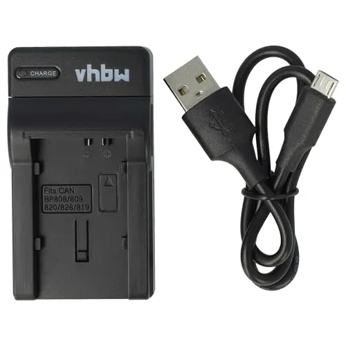 vhbw USB Ladegerät kompatibel mit Canon Legria FS305, FS306, FS406, HF M307, HG10, HG20 Kamera Camcorder/Akku - Ladeschale, Ladeanzeige, 8,4 V