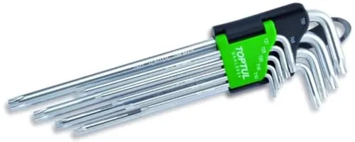 TOPTUL Winkelschraubendrehersatz TORX: T10, T15, T20, T25, T27, T30, T40, T45