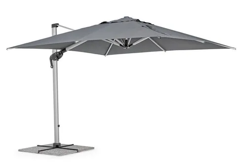 Ampelschirm Ines 300x300 cm - Modern und Elegant für Ihren Garten - Eleganter Ampelschirm mit quadratischer Bespannung in Grau. Ideal für schattige Plätze im Freien, stabil und einfach zu handhaben. Perfekt für entspannte Stunden im Garten.