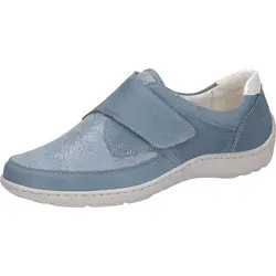 Waldläufer Komfort Slipper Henni Damen 31353035333835 - Bequemer Klettschuh in Blau - Halbschuhe für Damen mit weichem Leder-Obermaterial und herausnehmbarem Fußbett. Ideal für Problemfüße, bietet optimalen Komfort und flexible Laufsohle.