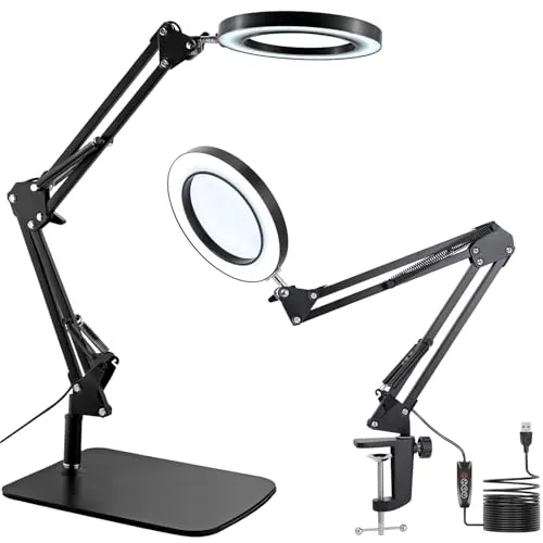 15-fache Lupe mit Licht – 2-in-1 LED Tischlampe für präzises Arbeiten