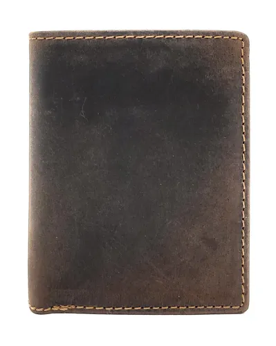 Lemasi Echt Leder Geldbörse mit RFID Schutz - Vintage Dunkelbraun - Herren-Geldbörse aus 100% echtem Büffelleder, mit RFID-Blocker für sicheren Schutz vor Funkwellen. 6 Kartenfächer und großes Münzfach bieten viel Stauraum in elegantem Design.