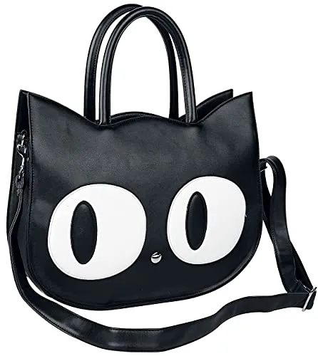 Banned Alternative Handtasche Big Kitty schwarz - Stylische Handtasche für Damen in Schwarz, ideal für Festival- und Gothic-Looks. Mit verstellbarem Schultergurt und praktischem Innenlayout für Ordnung.