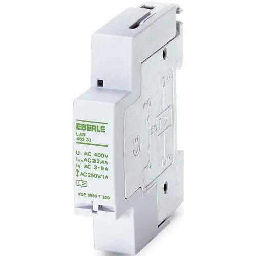 Eberle Controls LAR 465 33 LASTABWURFRELAIS AC3-9A - Druckschalter zur Reduzierung des Leitungsquerschnitts, plombierbar und ideal für sichere Montage auf DIN-Schiene. Hohe elektrische Lebensdauer mit 100.000 Schaltspielen.