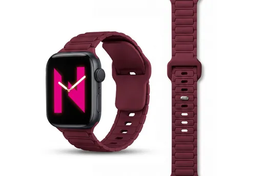 Nalia Smartwatch-Armband Apple Watch 49mm/46/45/44/42(Serie 1-3), Magnetisches Silikon Ersatzband / für Fitness Uhr / Wasserbeständig