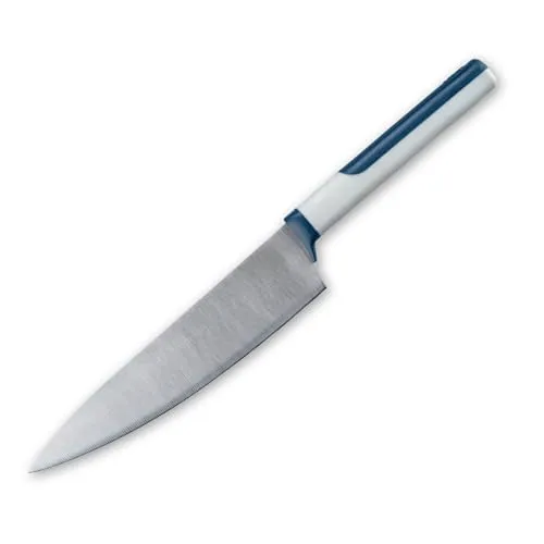 Tasty Kochmesser mit 20cm Edelstahlklinge – Perfekt für Profi- und Hobbyköche – Optimal zum Schneiden, Hacken & Zerteilen in Grau/Blau/Silber