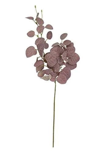 2474U Kunstzweig Eucalyptus grün-Altrosa ca. 60 cm naturgetreu Trockenzweig imitiert