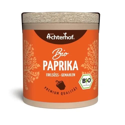 Paprika edelsüß gemahlen Bio 50g | edelsüßes Paprikapulver mild-pikant und aromatisch | ideal für herzhafte Speisen | vom Achterhof