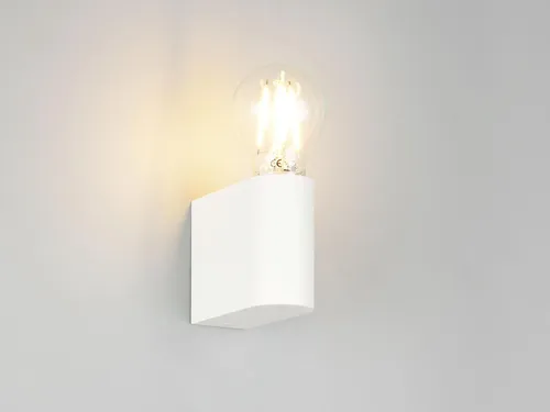 LED Wandleuchte fürs Badezimmer, kleine Bad Wandlampe aus Kunststoff Weiß, IP44