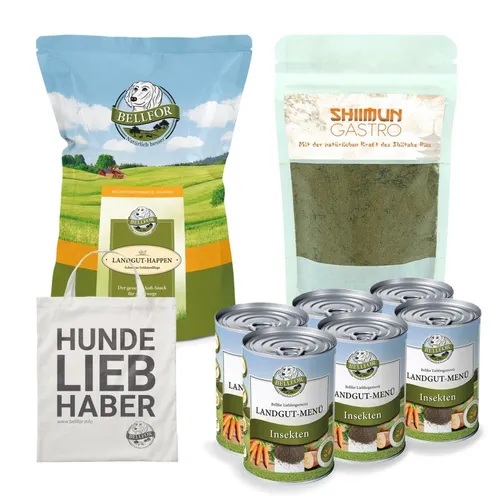Bellfor Futterset für kleine Hunde mit Verdauungsproblemen - 6 Dosen Landgut-Men - Hochwertiges Hundefutter für kleine Hunde, speziell abgestimmt auf sensible Mägen. Ideal zur Unterstützung der Ernährung und mit erlesenen Zutaten aus Deutschland.