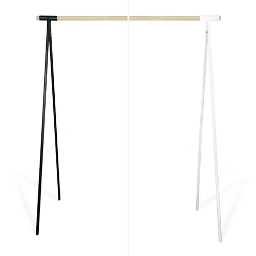 Natural Goods Berlin Kleiderständer GARD Design | Freistehende Garderobe aus Holz und Metall - Praktischer Kleiderständer im skandinavischen Design für Ordnung und Präsentation. Aus robustem Holz und stabilem Stahl, ideal für Boutique, Büro oder Ankleidezimmer. Inklusive Halterungen und optionaler Kleiderstange.