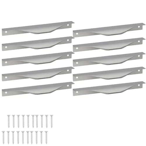 KOTARBAU® 10er Set Möbelgriff Möbelgriffe Schrankgriffe 160/180 mm ZnAl Küchengriffe Silber Griffe Möbel Türgriff Profilgriff Türgriffe Küche Schubladengriffe Griffe für Küchenschränke Modern