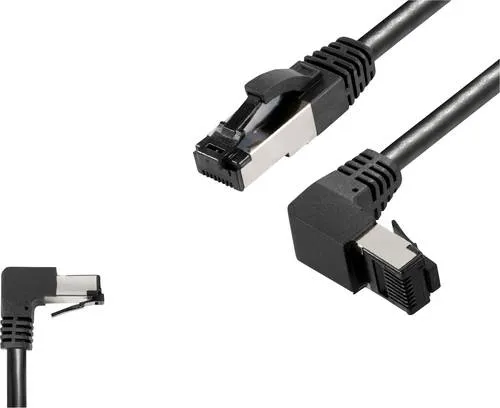 BKL Electronic 144017 RJ45 Patchkabel CAT 8.1 S/FTP 1m Schwarz Halogenfrei 1St.