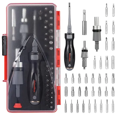 ValueMax Feinmechaniker Schraubendreher Set mit 35 Bits, Präzision Schraubendreher mit Ratschen, Magnetischer Präzisionsschraubendreher Torx/PH/SL für Uhrmacher elektronischen Geräten Handy, Laptop