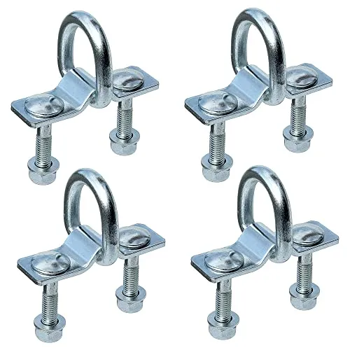 meinAnhängerersatzteil 4X Lasche mit Ring Befestigungsösen - Universalzubehör für Anhängerkupplungen, ideal für sicheres Zurren mit einer Zuglast von bis zu 2000daN
