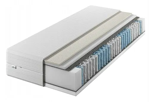 IZER Matratze 140x200 – 24 cm Taschenfederkern 2 in 1 - Matratze mit 7 Zonen Taschenfederkern und Latex, hypoallergen und schimmelresistent. Beidseitig nutzbar mit einem Bezug, der Belüftung und Luftstrom optimiert.