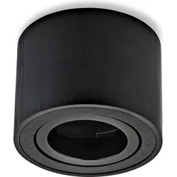 Sweet LED Aufbaustrahler flach rund schwarz Alu Deckenleuchte Aufbauspot 230V - Schwarz