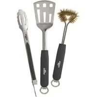Napoleon Grillbesteck-Set 3-teilig aus Edelstahl - Grillzubehör mit robustem Grillwender, Grillzange und Grillbürste. Ideal für Grillmeister, hitzebeständige Griffe und spülmaschinenfest.